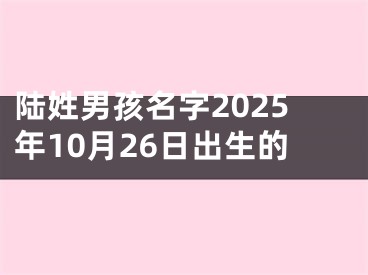 陆姓男孩名字2025年10月26日出生的