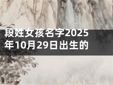 段姓女孩名字2025年10月29日出生的