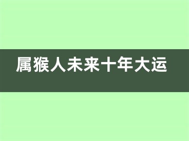属猴人未来十年大运