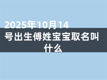 2025年10月14号出生傅姓宝宝取名叫什么
