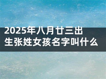 2025年八月廿三出生张姓女孩名字叫什么