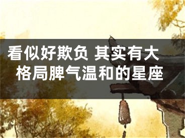 看似好欺负 其实有大格局脾气温和的星座
