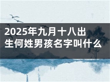 2025年九月十八出生何姓男孩名字叫什么