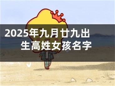 2025年九月廿九出生高姓女孩名字