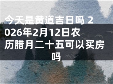 今天是黄道吉日吗 2026年2月12日农历腊月二十五可以买房吗