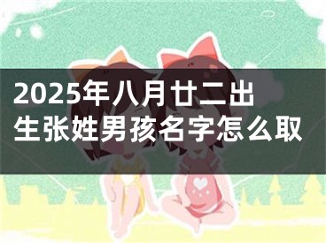 2025年八月廿二出生张姓男孩名字怎么取