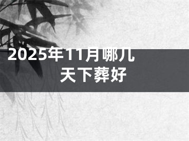 2025年11月哪几天下葬好