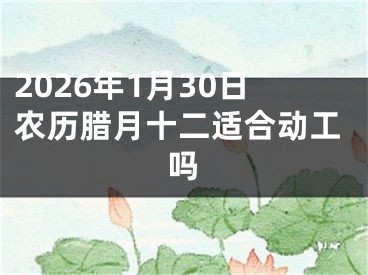 2026年1月30日农历腊月十二适合动工吗
