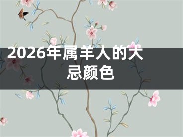 2026年属羊人的大忌颜色
