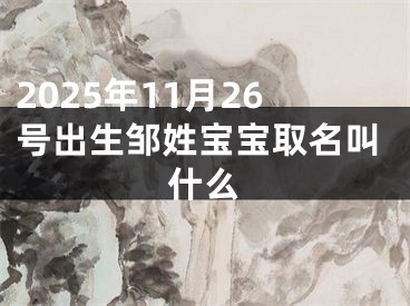 2025年11月26号出生邹姓宝宝取名叫什么
