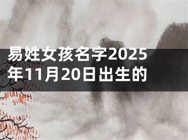 易姓女孩名字2025年11月20日出生的