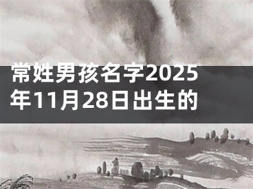 常姓男孩名字2025年11月28日出生的