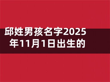 邱姓男孩名字2025年11月1日出生的