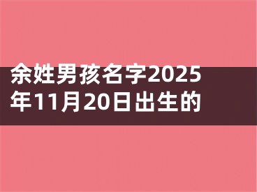 余姓男孩名字2025年11月20日出生的