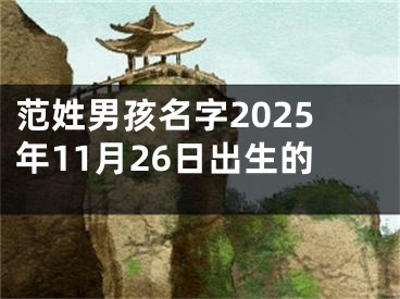 范姓男孩名字2025年11月26日出生的