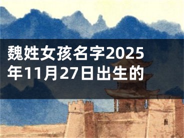 魏姓女孩名字2025年11月27日出生的