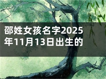 邵姓女孩名字2025年11月13日出生的