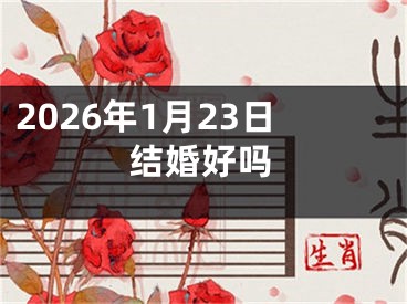 2026年1月23日结婚好吗