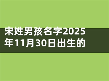 宋姓男孩名字2025年11月30日出生的