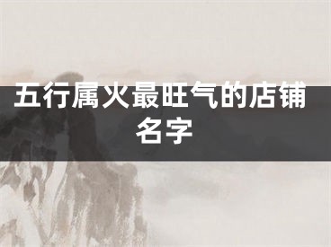 五行属火最旺气的店铺名字