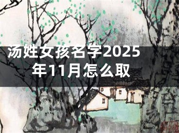 汤姓女孩名字2025年11月怎么取
