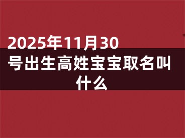 2025年11月30号出生高姓宝宝取名叫什么