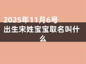 2025年11月6号出生宋姓宝宝取名叫什么