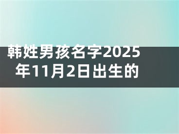 韩姓男孩名字2025年11月2日出生的