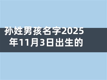 孙姓男孩名字2025年11月3日出生的