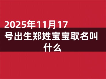 2025年11月17号出生郑姓宝宝取名叫什么