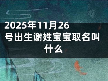 2025年11月26号出生谢姓宝宝取名叫什么