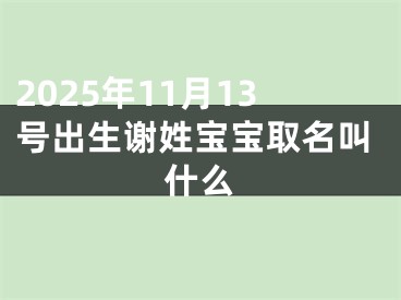 2025年11月13号出生谢姓宝宝取名叫什么
