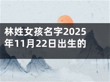 林姓女孩名字2025年11月22日出生的