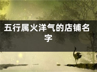 五行属火洋气的店铺名字