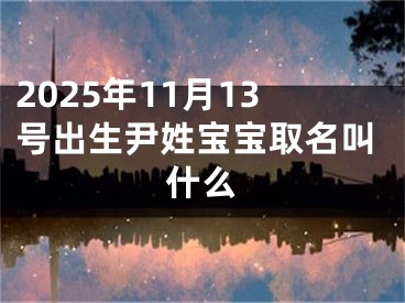 2025年11月13号出生尹姓宝宝取名叫什么
