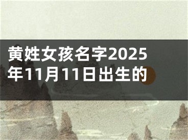 黄姓女孩名字2025年11月11日出生的