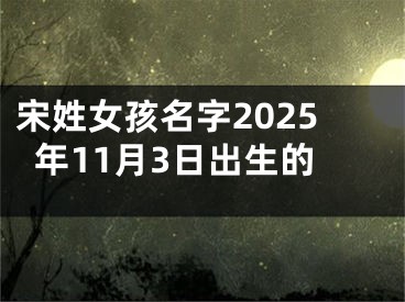 宋姓女孩名字2025年11月3日出生的