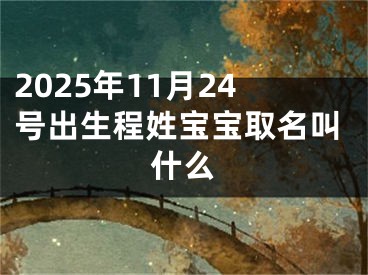 2025年11月24号出生程姓宝宝取名叫什么