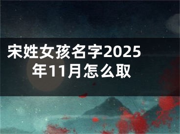 宋姓女孩名字2025年11月怎么取