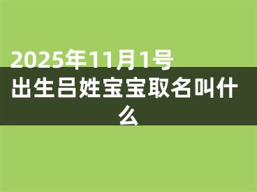 2025年11月1号出生吕姓宝宝取名叫什么