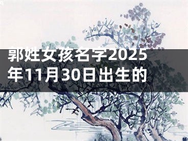 郭姓女孩名字2025年11月30日出生的