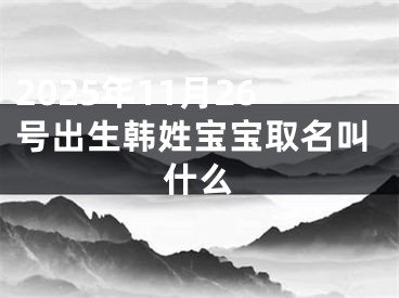 2025年11月26号出生韩姓宝宝取名叫什么