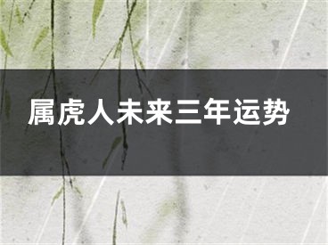 属虎人未来三年运势