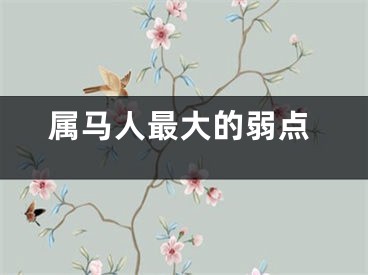 属马人最大的弱点
