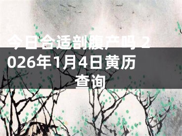 今日合适剖腹产吗 2026年1月4日黄历查询