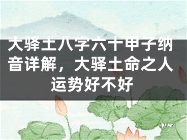 大驿土八字六十甲子纳音详解，大驿土命之人运势好不好