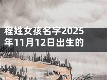 程姓女孩名字2025年11月12日出生的