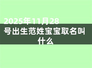 2025年11月28号出生范姓宝宝取名叫什么