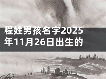 程姓男孩名字2025年11月26日出生的