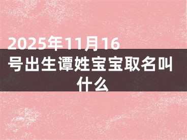 2025年11月16号出生谭姓宝宝取名叫什么